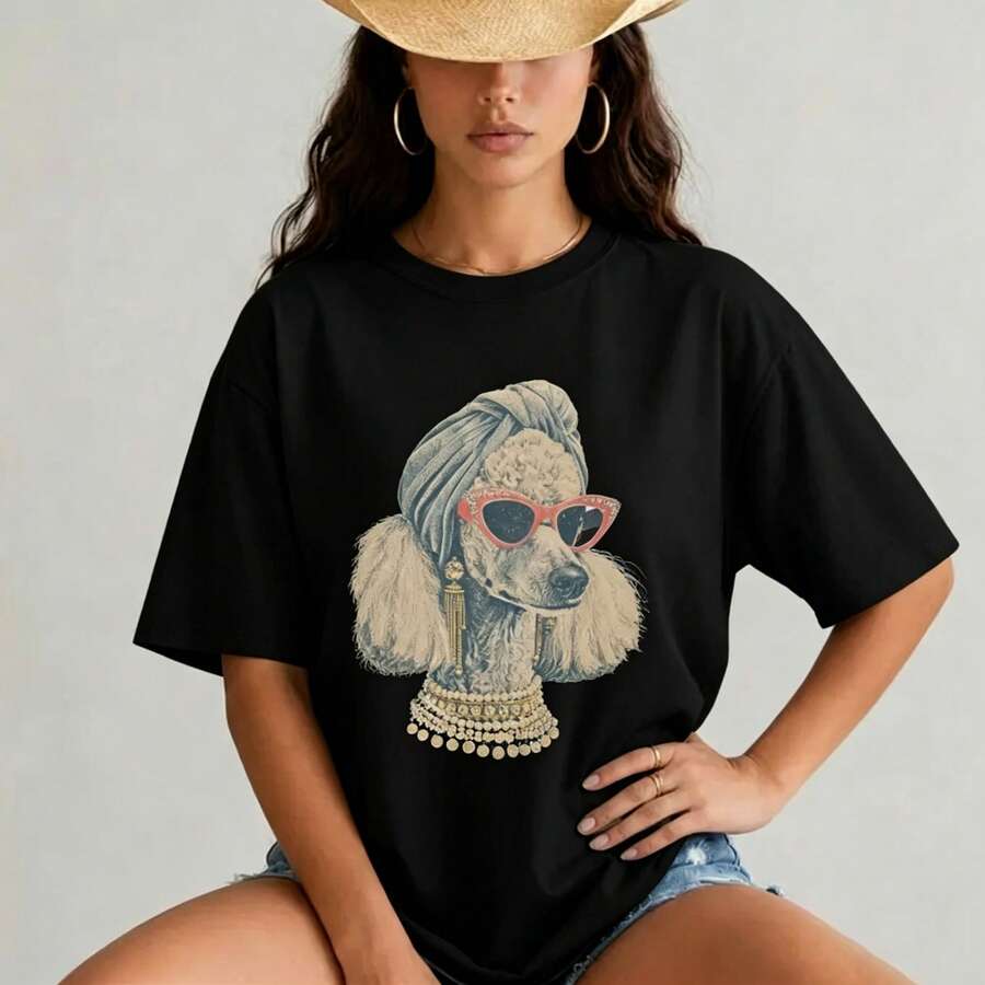 Vintage Fashion Illustration - Unisex Casual Crew Neck Short Sleeve