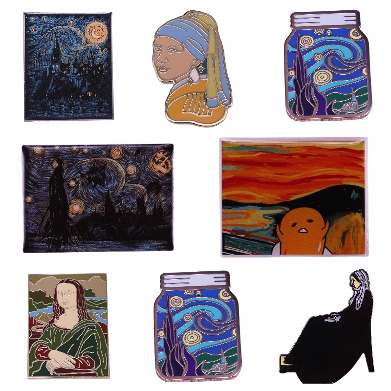 Hard Enamel Pins Classic Art B - Vintage Fashion Illustration ulasan dan harga