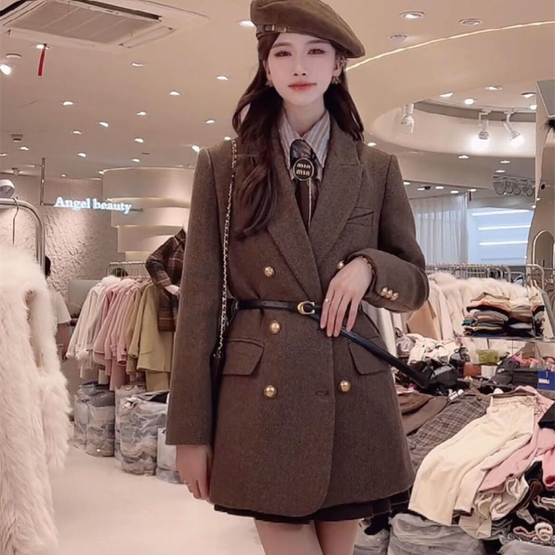 Vintage With Belt Wool Jacket  - Vintage Trench Coat ulasan dan harga