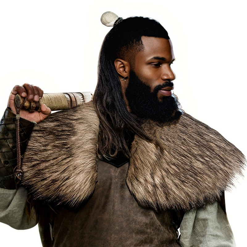Medieval Viking Fur Cape Shawl - Vintage Trench Coat ulasan dan harga
