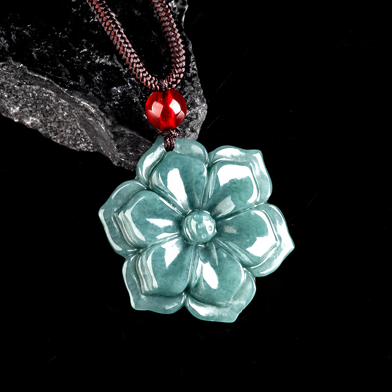 Burmese Jadeite Flower Pendant - Vintage Fashion Accessories ulasan dan harga