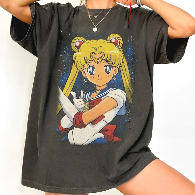 2026 Retro Anime T-shirt, Sail - Fashion Y Vintage ulasan dan harga