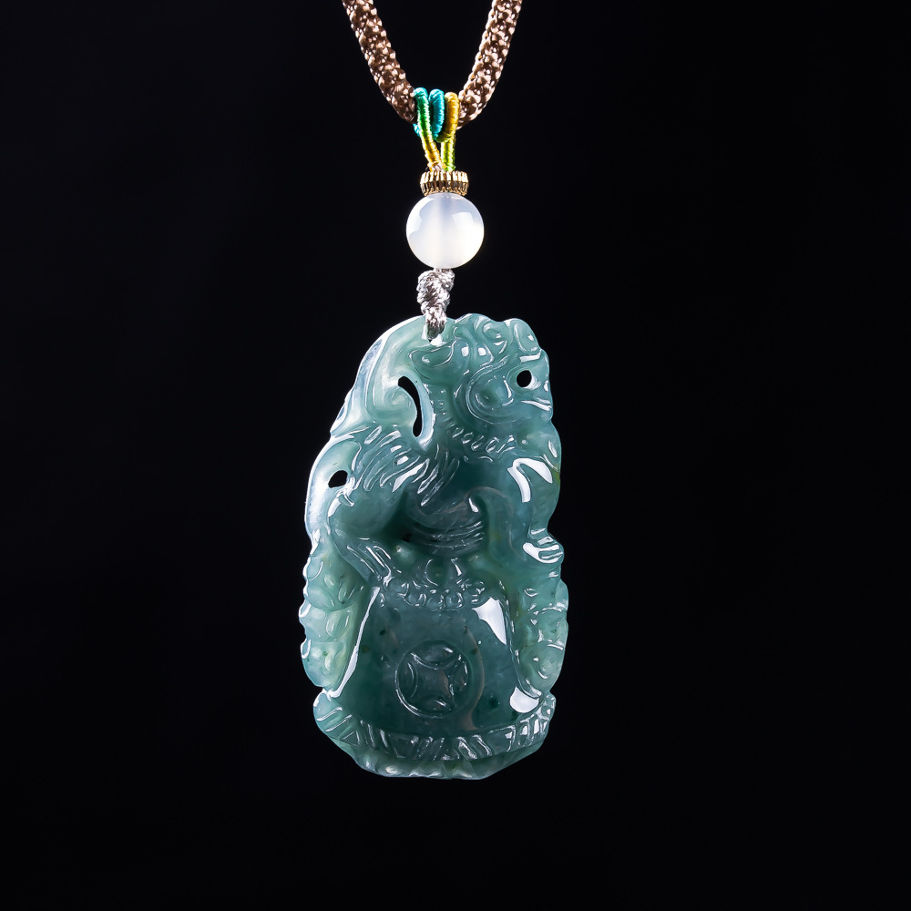 Burmese Jadeite Pixiu Pendant  - Vintage Fashion Accessories ulasan dan harga
