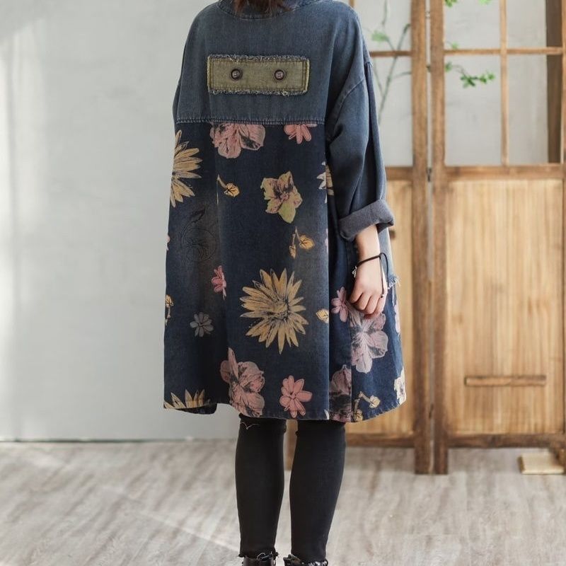 Medium And Long Denim Jacket W - Vintage Trench Coat ulasan dan harga