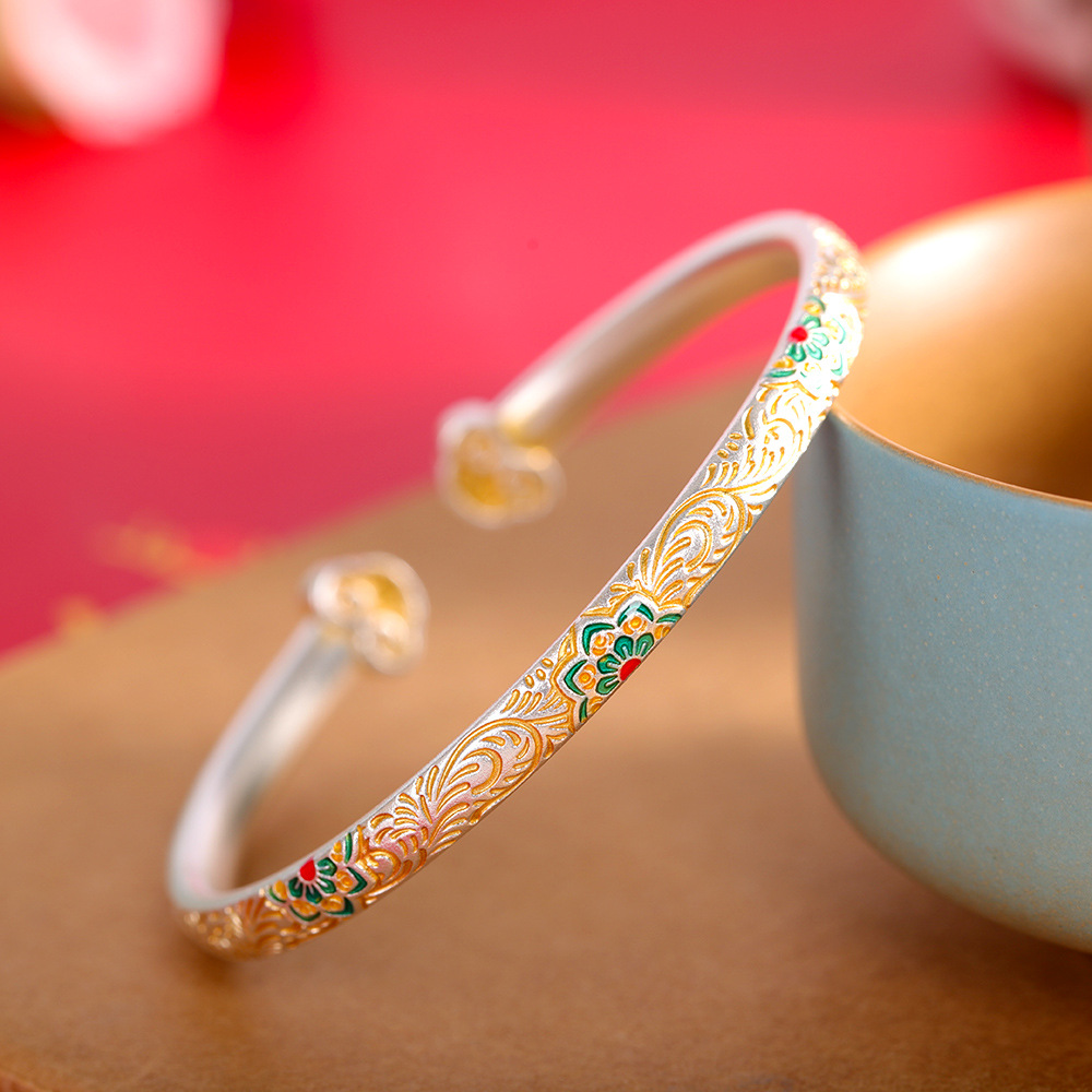 New Enamel Rosette Open Cuff B - Vintage Fashion Ideas ulasan dan harga