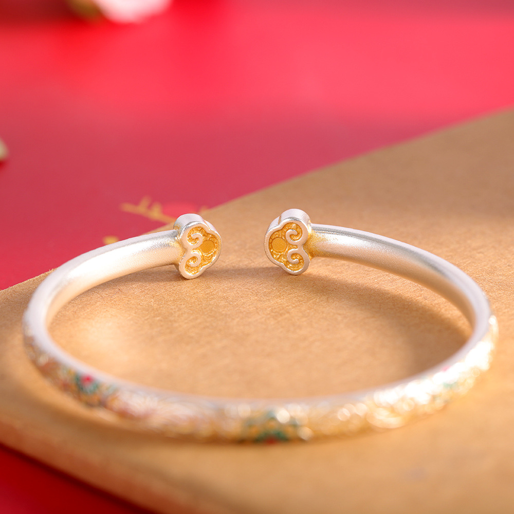 New Enamel Rosette Open Cuff B - Vintage Fashion Ideas ulasan dan harga