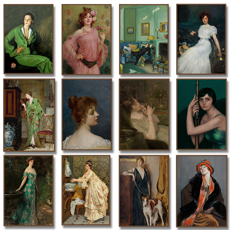 Renaissance Women Portrait Pos - Vintage Fashion Illustration ulasan dan harga