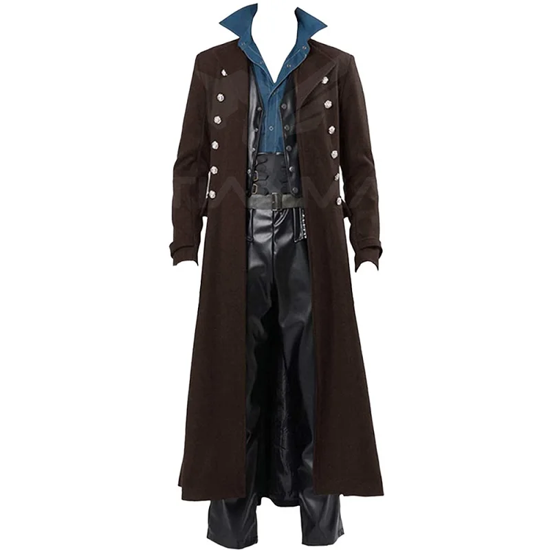 Medieval Men British Style Pun - Vintage Trench Coat ulasan dan harga