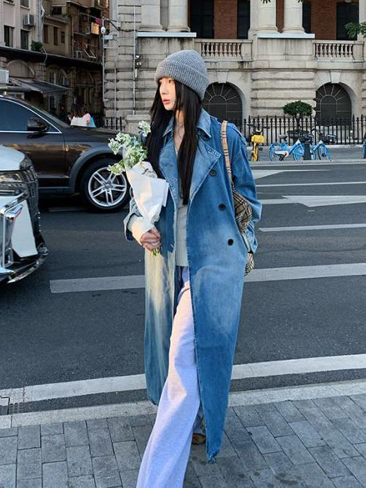 Hong Kong style double breaste - Vintage Trench Coat ulasan dan harga