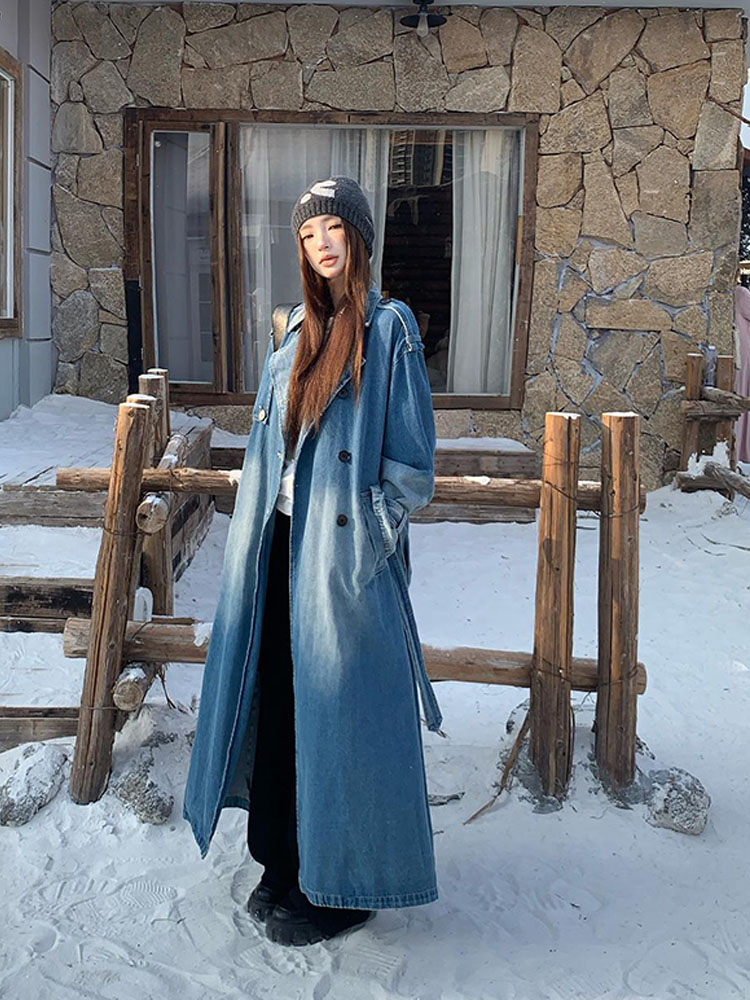 Hong Kong style double breaste - Vintage Trench Coat ulasan dan harga