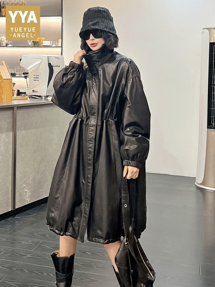 Vintage Women Winter Cowhide G - Vintage Trench Coat ulasan dan harga