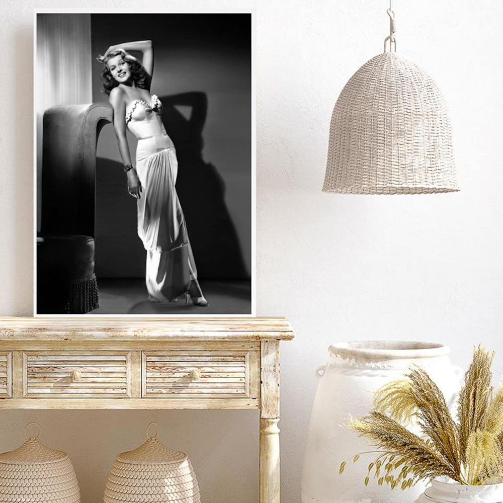 Rita Hayworth Poster,Black and - Vintage Fashion Illustration ulasan dan harga