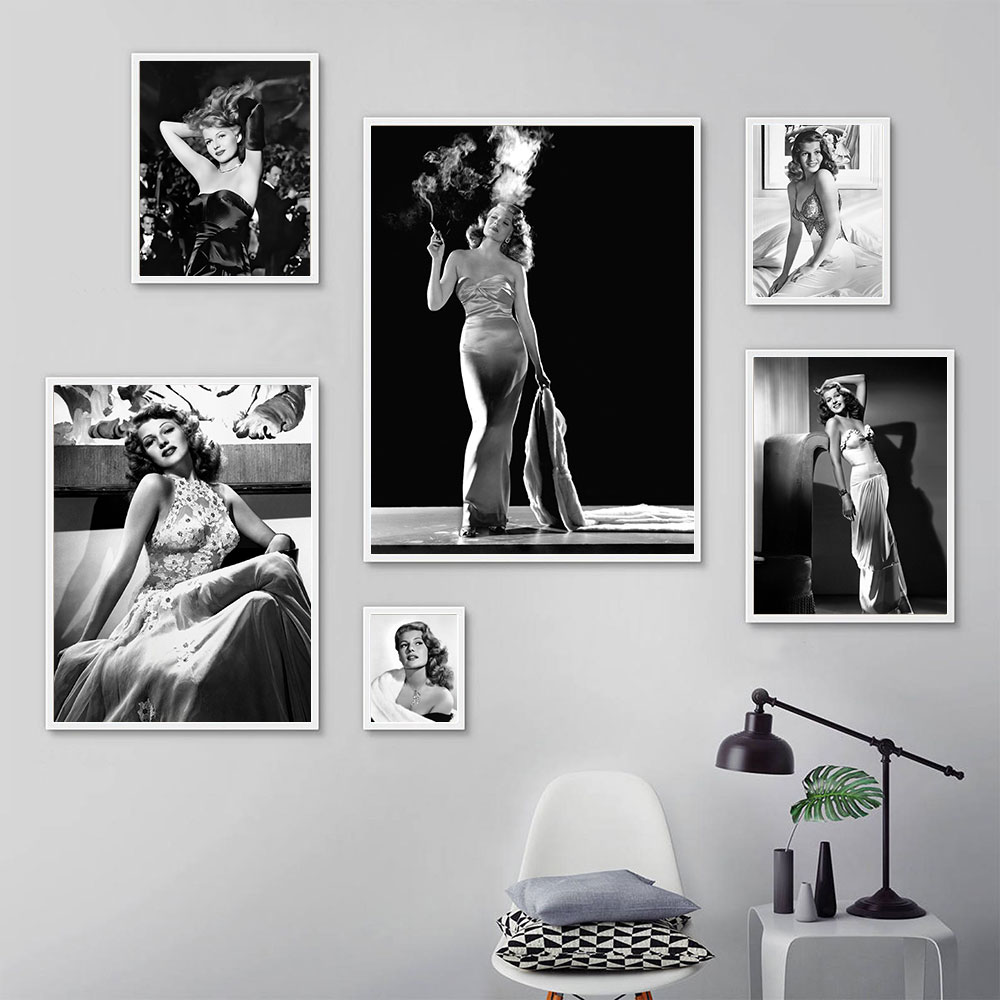 Rita Hayworth Poster,Black and - Vintage Fashion Illustration ulasan dan harga